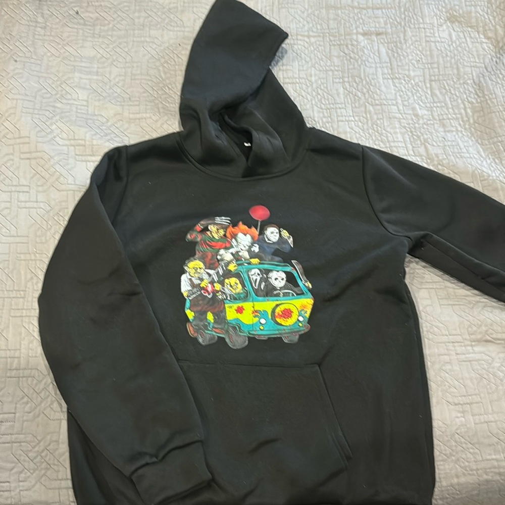 Black hoodies with horror characters